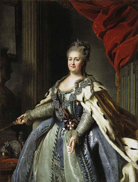 Fyodor Rokotov Portrait of Catherine II of Russia. Sweden oil painting art